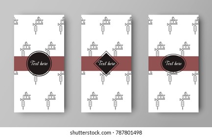 Design of vector leaflet with draw of tattoo machine