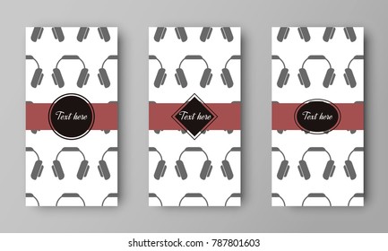design of vector leaflet with headphones