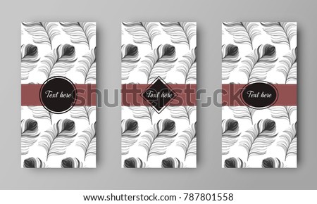 design of vector leaflet with peacock plumes pattern