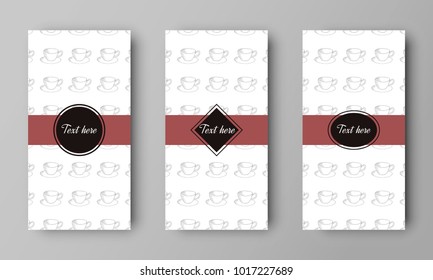 design of vector leaflet with tea cup pattern