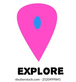Diseño Vector ubicación pin con Explore de texto en la parte inferior.