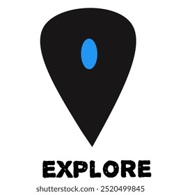 Design Vector location pin wit text explore in below.