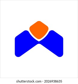Design vector logo arrow pointing up blue orange