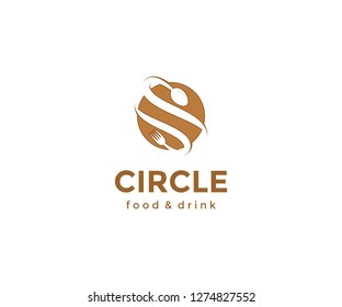 Design vector logo, circle icon and food,drink