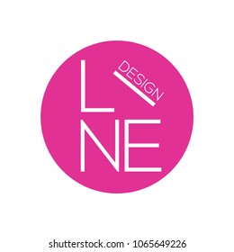 Design vector logo . Decoration logo. Interiors emblem. Interior design logo. Design line label. Fashion line sign (symbol, icon)
