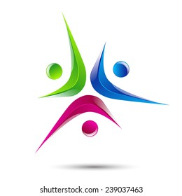 Design vector logo element Abstract people icon