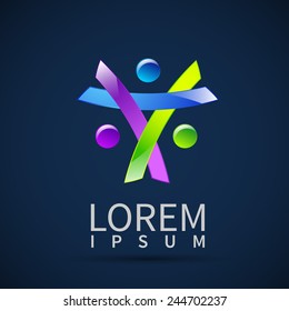 Design vector logo element Abstract people icon