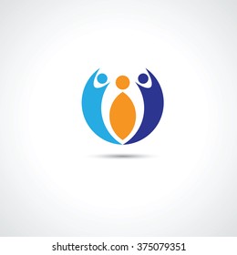 Design vector logo element Abstract people icon