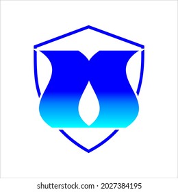 Design vector logo ss des blue shield