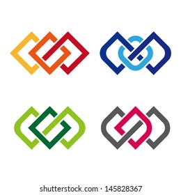Design vector logo template. "c", "d", "s", "o" letters icon set. You can use in the commerce, financial, construction ,spinning and communication concept of pattern. 