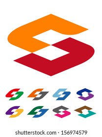 Design vector logo template. "c", "d", "s" letters icon set. You can use in the commerce, financial, traffic, construction and communication concept of pattern. 