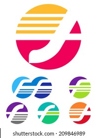 Design vector logo template. "F",  letters icon set. You can use in the commerce, traffic, transportation and communication concept of pattern. 