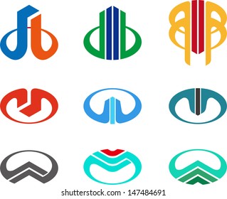 Design vector logo template. Icon set. You can use in the buildings, apartments, real estate ,science and other  technology concept of pattern 