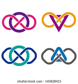 Design vector logo template. "s", "A", "v", "o" letters icon set. You can use in the commerce, financial, construction ,spinning and communication concept of pattern. 