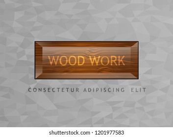 Design Vector Logo wood,background White and gray,Creative Art