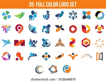 Design Vector Logos, Colorful Logo Sets For Different Types Of Businesses And A Wide Variety Of Applications