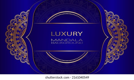 vector de diseño, fondo mandala de lujo, degradado azul
