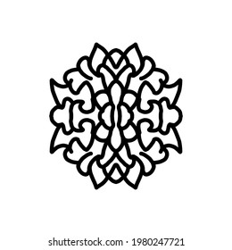 Design Vector Mandala, ornament, with style line art in Color Black and White