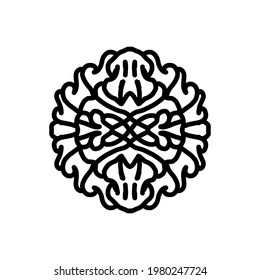 Design Vector Mandala, ornament, with style line art in Color Black and White