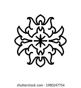Design Vector Mandala, ornament, with style line art in Color Black and White
