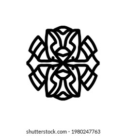 Design Vector Mandala, ornament, with style line art in Color Black and White