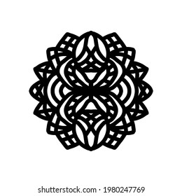 Design Vector Mandala, ornament, with style line art in Color Black and White