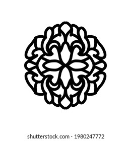Design Vector Mandala, ornament, with style line art in Color Black and White