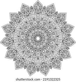 Design Vector Mandala Outline Art