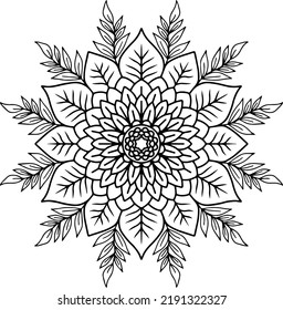Design Vector Mandala Outline Art
