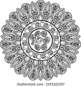 Design Vector Mandala Outline Art