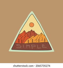 Design vector of mountain camping for badge design, emblem, T-shirt Art, Tee design