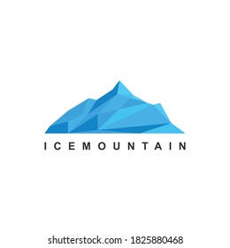 Design Vector Of Mountain Ice Blue Color