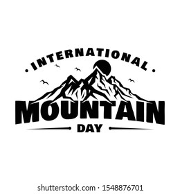 Design vector mountain silhouette for International Mountain Day. International Mountain Day letter emblem. Vector illustration EPS.8 EPS.10