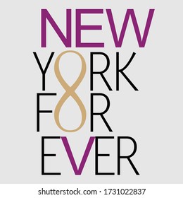Design vector new York forever girls cute