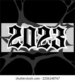 design vector number two thousand twenty three with a unique style.