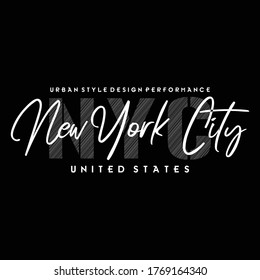 Diseñar la tipografía vectorial NYC para camisetas