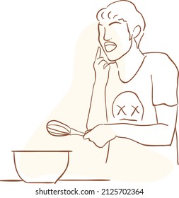 Design-Vektorgrafik-1-zeilige Dodorgrafik-Kochen 