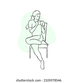 design vector one line women and men summer discussion 
