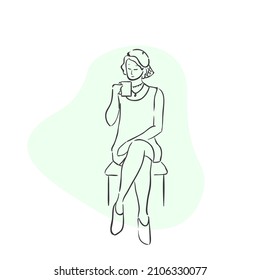 Design-Vektorgrafik-oneline-Kunst Frauen Kaffee-Morgen diskutieren