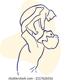 design vector oneline art drawing illustration of wildlife 