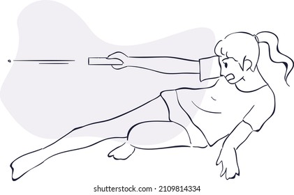 design vector oneline art illustration women and guns