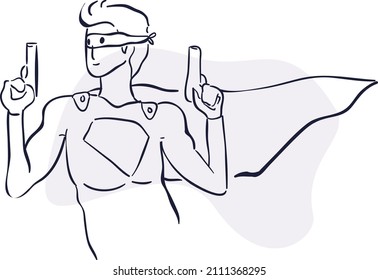 diseño vectorial onelina ilustración artística de mujeres y armas