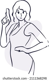 diseño vectorial onelina ilustración artística de mujeres y armas