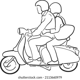 design vector oneline art illustration men and women, romantic day, celebration love 