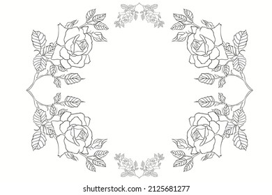 design vector oneline decoration illustration of frame 