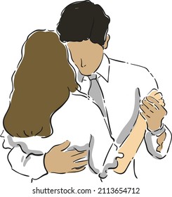 design vector oneline doodle art illustration of men and women happiness love, valentine