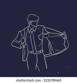 diseño vectorial oneline doodle ilustración de trabajo
