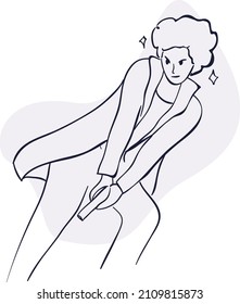 diseño vectorial en línea ilustración señora crimen en arma de obturación