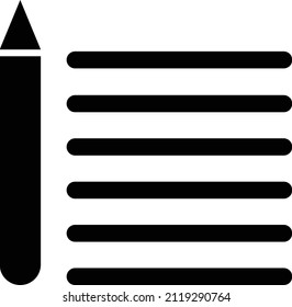 Design vector outline art of paper and pencil on the left side