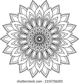 Design Vector Outline Lotus Mandala